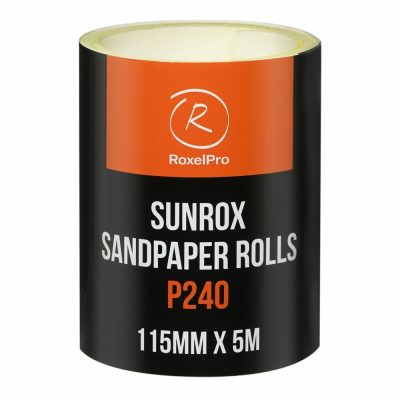 155612 RoxelPro Шлифовальная бумага SUNROX в рулоне 115*5м золотистая P240