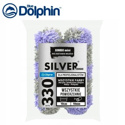 50-069 Blue Dolphin Silver 2хВалик мини, плюш микрофибра, ворс 20мм, ширина 100мм, ядро 16мм