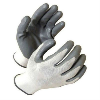 SHEETROCK Перчатки белые, полиэстр, с обливкой из серого нитрила, размер XL/10 (12шт) (202110)